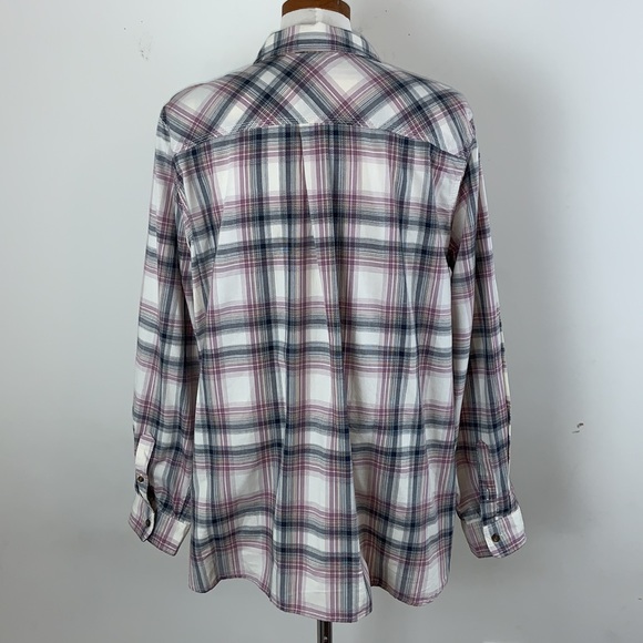 Carhartt Plaid Lavender Navy Blue And Beige Button Down Shirt Size XXL - Picture 3 of 9